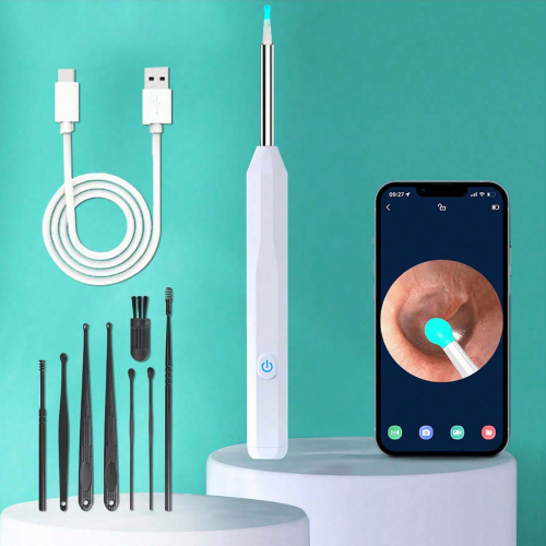 منظف اذن مع كاميرا ودعامة